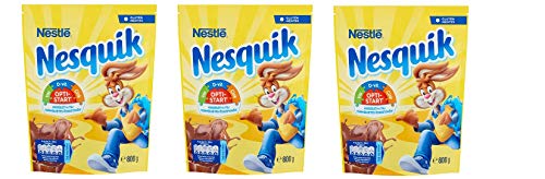 3x Nestlé Nesquik Preparato Solubile lösliche Zubereitung für Getränke mit Zucker und fettarmem Kakao lösliche Schokolade 800g von Nestlé