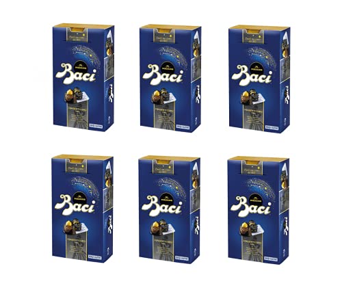 6x Perugina Baci Bijou Fondentissimo 70% Extra dunkle Schokoladenpraline gefüllt mit karamellisierten Haselnüssen und Kakaobohnen 200g von Nestlè