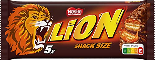 LION Schokoriegel mit Karamell, Snack mit Biss, knackige Schokolade und knusprige Crisps, Karamellfüllung, das besondere Beißerlebnis, 1er Pack (à 5 x 30g) von Lion