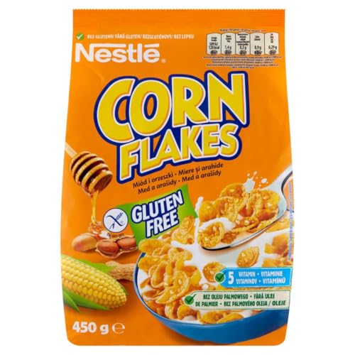 NESTLE CORN FLAKES bezglutenowe Miod i orzeszki 450g NESTLE CORN FLAKES bezglutenowe Miod i orzeszki 450g von Nestlé