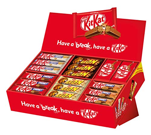 NESTLÉ KITKAT & LION Süßigkeiten-Mix, Schokoriegel-Box mit 6 verschiedenen Sorten, insgesamt 68 Riegel, 1er Pack (1x2.8 kg) von Nestlé