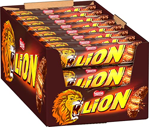 NESTLÉ LION Choco, Knusper-Schokoriegel mit Karamell-Füllung & Crispy Waffel, 24er Pack (24 x 42g) von Nestlé Lion