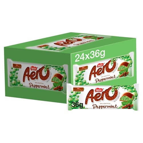 Nestle Aero Bubble Pfefferminz-Schokoladenriegel, glatt, 24 x 36 g von Nestlé
