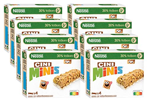 NESTLÉ CINI MINIS Riegel mit Zimt-Geschmack, knuspriger Snack mit Vollkornweizen & Calcium, 8er Pack (à 4 x 25g) von Nestlé
