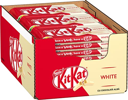 Nestlé KitKat White Schokoriegel, Knusper-Riegel mit weißer Schokolade & knuspriger Waffel, 24er Pack (24 x 41,5g) von KitKat