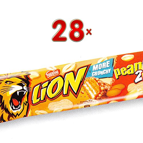 Nestle Lion more Crunchy Peanut 2Pack 28 x 60g Packung (Lion-Schokoriegel mit Erdnüssen und knuspriger) von Nestlé