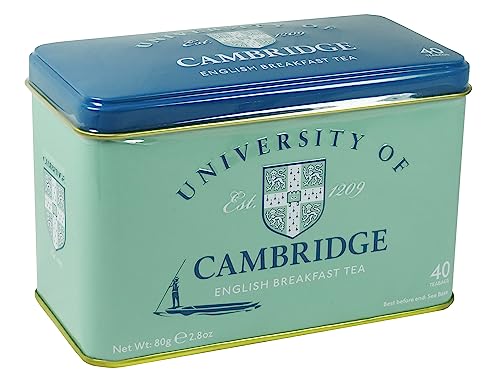 Englisch Tee, University of Cambridge Tee Dose ? 40 English Breakfast Teebeutel in einer Classic Authentic Cambridge Dose von New English Teas