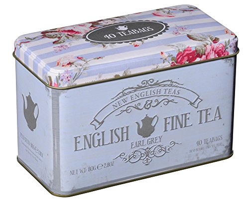 New English Teas - Earl Grey Tea 40 Tea Bags - English Fine Tea Vintage Tin von New English Teas