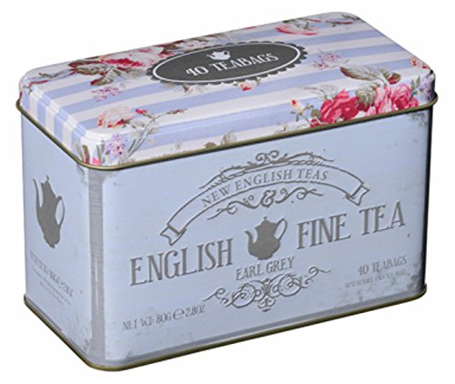 New English Teas - Earl Grey Tea 40 Tea Bags - English Fine Tea Vintage Tin von New English Teas