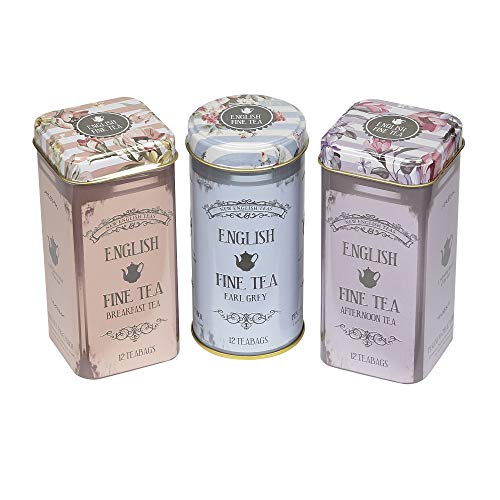 New English Teas - English Tea Selection - English Fine Tea Vintage Tins - 3 x 12 Teabags von New English Teas