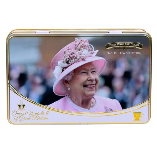 New English Teas Königin Elizabeth II Teedose mit 72 Teebeutel Auswahl von New English Teas