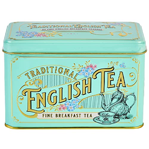 New English Teas Vintage viktorianische Teedose mit 40 englischen Frühstücksteebeuteln von New English Teas