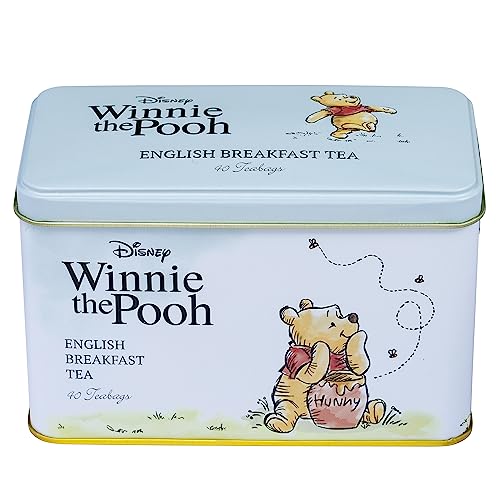 New English Teas Winnie the Pooh Tea Caddy with 40 English Breakfast Teabags, Tigger, Piglet & Eeyore von New English Teas