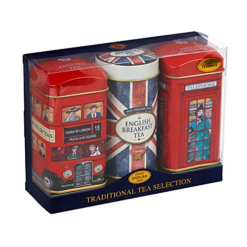 Union Jack Heritage Geschenkset: 3 x Teedosen mit 28 Teebeuteln von New English Teas
