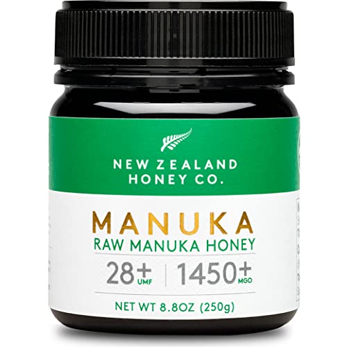 New Zealand Honey Co. Manuka Honig MGO 1450+ / UMF 28+ | Aktiv und Roh | Hergestellt in Neuseeland | Zertifiziertem Methylglyoxal Gehalt | 250g von NEW ZEALAND HONEY CO