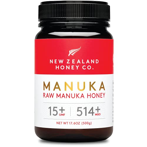 New Zealand Honey Co. Manuka Honig MGO 514+ / UMF 15+ | Aktiv und Roh | Hergestellt in Neuseeland | Zertifiziertem Methylglyoxal Gehalt | 500g von NEW ZEALAND HONEY CO