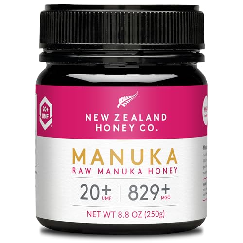 New Zealand Honey Co. Manuka Honig MGO 829+ / UMF 20+ | Aktiv und Roh | Hergestellt in Neuseeland | Zertifiziertem Methylglyoxal Gehalt | 250g von NEW ZEALAND HONEY CO