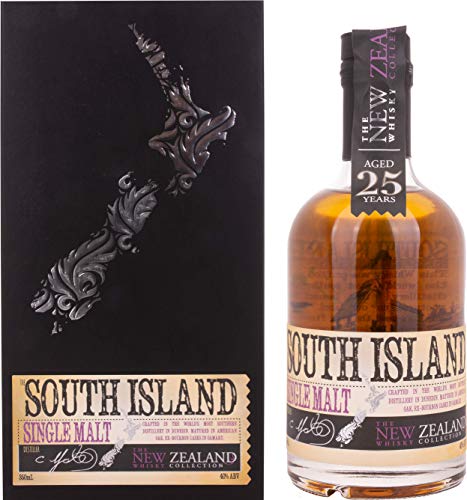 New Zealand Whisky The 25 Years Old SOUTH ISLAND Single Malt 40% Volume 0,35l in Geschenkbox Whisky von New Zealand Whisky