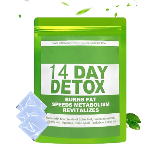 14 Tage Detox Tee Zum Abnehmen, Entgiftungstee 14 Beutel Fatburner Tee, Fettverbrennung, Natürliche Fettverbrennung, Stoffwechsel Boost Verdauungsunterstützung von Nhujevkom