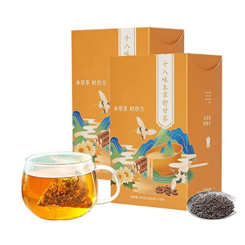 Daily Liver Nourishing Tea, 18-Flavor Herbal Chrysanthemun Cassia Seeds Liver Soothing Tea, 18 flavors liver care tea, Nourishing Liver and Protecting Liver Tea, Health Preserving Tea. (2 boxs) von Niblido