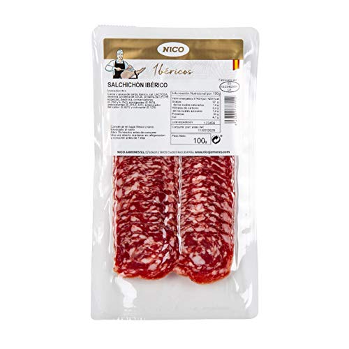 Nico Jamones Salchichon Iberico (PN) Aufschnitt 100g von NICO JAMONES