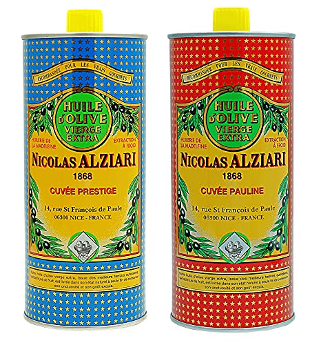 Nicolas Alziari - 2er Set - Natives Olivenöl Extra & Fruitée Intense (Cuvee Prestige & Pauline) 2 x 1 Liter von Nicolas Alziari