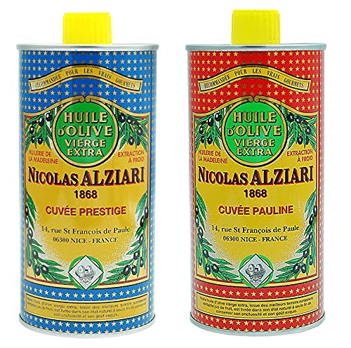 Nicolas Alziari - 2er Set - Natives Olivenöl Extra & Fruitée Intense (Cuvee Prestige & Pauline) 2 x 500 ml von Nicolas Alziari