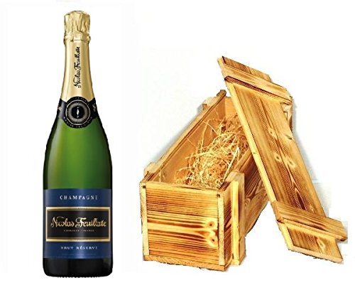 Nicolas Feuillatte Champagner Brut in Holzkiste geflammt 12% 0,75l Fl. von Nicolas Feuillatte