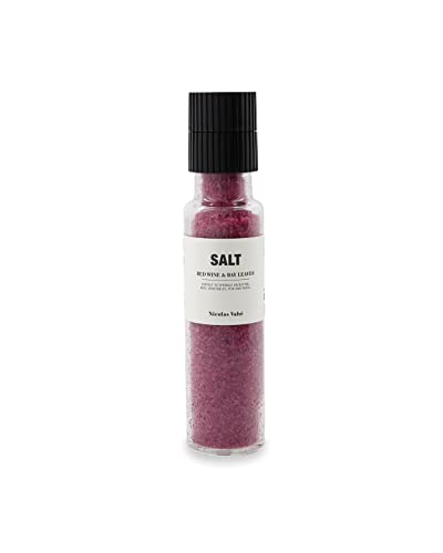 Nicolas Vahe Meersalz mit Rotwein und Lorbeerblättern | Salz- & Kräutermühle aus Keramik |Französisches Gourmetsalz in dänischem Design von Nicolas Vahé