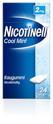 Nicotinell Kaugummi 2 mg Cool Mint (Minz-Geschmack), 24 St. – Nikotinkaugummi für die schrittweise Raucherentwöhnung und den sofortigen Rauchstopp geeignet von Nicotinell