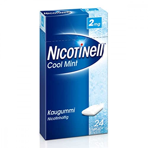 Nicotinell Kaugummi 2 mg Cool Mint (Minz-Geschmack), 24 St. – Nikotinkaugummi für die schrittweise Raucherentwöhnung und den sofortigen Rauchstopp geeignet von Nicotinell
