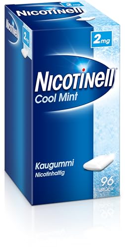 Nicotinell Kaugummi 2 mg Cool Mint (Minz-Geschmack), 96 St. – Das Nikotinkaugummi für die schrittweise Raucherentwöhnung und den sofortigen Rauchstopp von Nicotinell