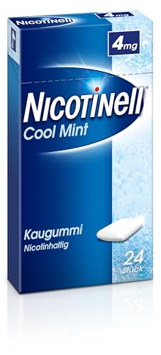 Nicotinell Kaugummi 4 mg Cool Mint (Minz-Geschmack), 24 Stk.: Nikotinkaugummi für schrittweise Raucherentwöhnung und sofortigen Rauchstopp von Nicotinell