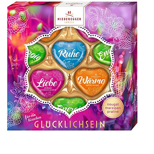 Niederegger Herzen Sortiment " Für ein bisschen Glücklichsein" (1 x 135 g) von Niederegger