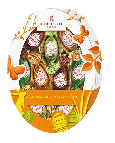 Niederegger Marzipan Eier Variationen, 6 fach sortiert, oval, 1er Pack (1 x 150 g) von Niederegger