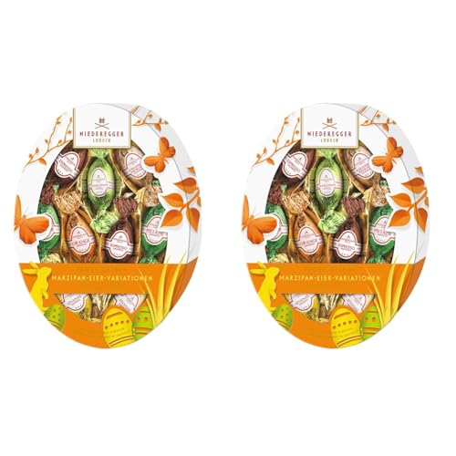 Niederegger Marzipan Eier Variationen, 6 fach sortiert, oval, 2er Pack (1 x 150 g) von Niederegger