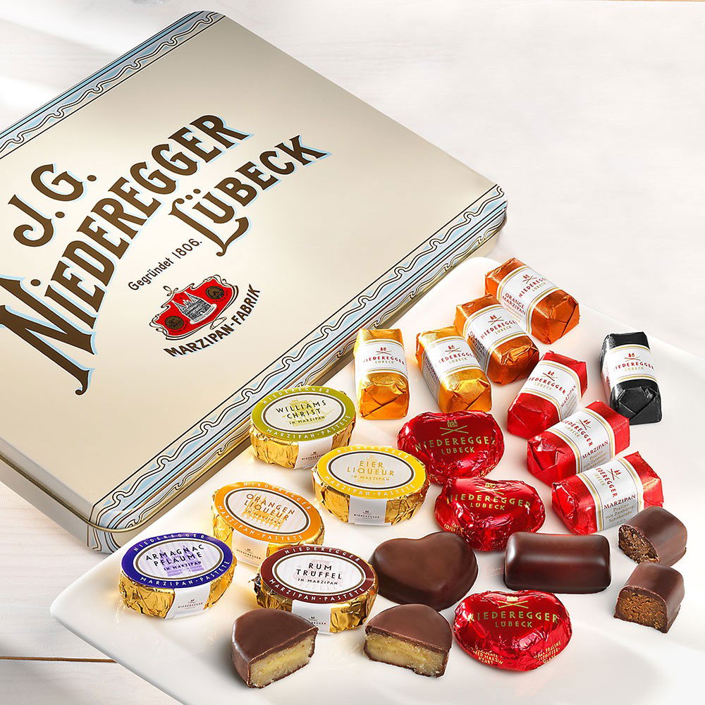 Niederegger Nostalgiedose Marzipan-Sortiment Niederegger Nostalgiedose Marzipan-Sortiment von Niederegger