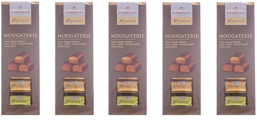 Niederegger Nougaterie 100g, Nougat Variationen zum Probieren, 5er Pack (5 x 100 g) von Niederegger