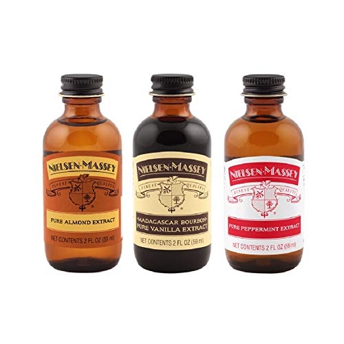 Nielsen-Massey Backaromen Set, je 59 ml - Reiner Vanille-Extrakt, Mandelextrakt, Pfefferminzextrakt - Premium Qualität für Backen und Kochen Nielsen-Massey Backaromen Set, je 59 ml - Reiner Vanille-Extrakt, Mandelextrakt, Pfefferminzextrakt - Premium Qualität für Backen und Kochen von Nielsen-Massey