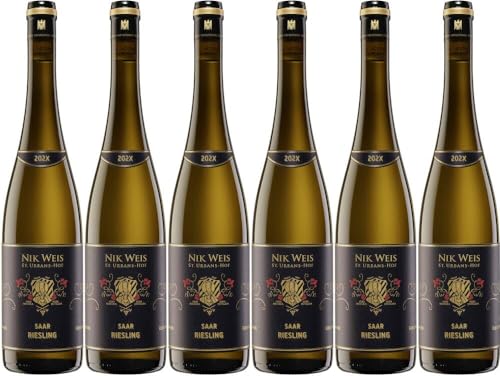 6x Saar Riesling Gutswein Feinh. 2022 - Nik Weis - St. Urbans-Hof, Mosel - Weißwein von Nik Weis - St. Urbans-Hof