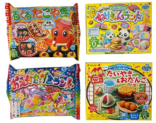 Assortment of 4 Kracie Popin Cookin & Happy Kitchen Kits "NT6000247" 4 Packs of DIY Candy Kit Ninjapo Package von Ninjapo