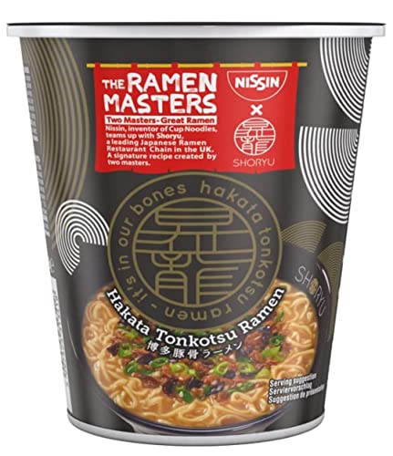NISSIN Foods The Ramen Masters - Hakata Tonkotsu 1er Pack Original japanisches Rezept als Instant-Nudelsuppe Restaurantgeschmack im Becher (72 g) von NISSIN