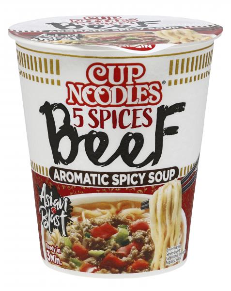 Nissin Cup Noodles 5 Spices Beef Aromatic Spicy Soup von Nissin
