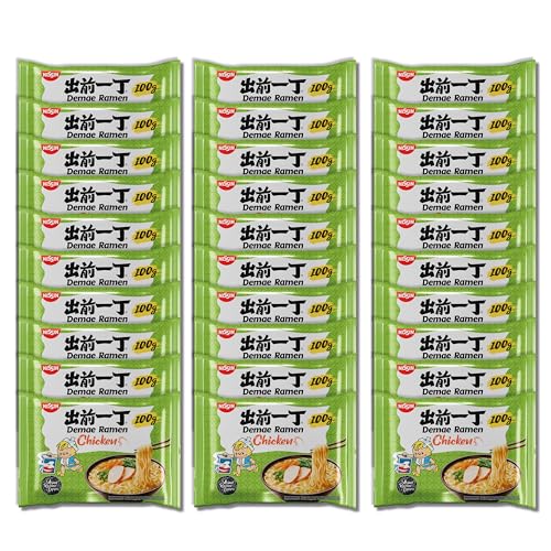 Nissin Demae Ramen – Chicken, 30er Pack, Instant-Nudeln japanischer Art, mit Hühnerfleisch-Geschmack, Sesamöl & asiatischen Gewürzen, schnell & einfach zubereitet, asiatisches Essen (30 x 100 g) von Nissin