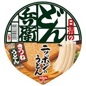 Nissin Donbei Kitsune Udon, Japanischer Udon-Instant-Nudel mit gebratenem Tofu, tiefer Geschmack, 96g x 6 Schüsseln (6 Portionen) Japan Import von NISSIN