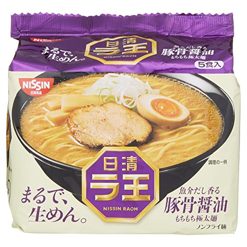 Nissin - Raoh Japanese Instant Ramen Pork Bone Soy Soup Noodles (For 5 Servings) von ラ王