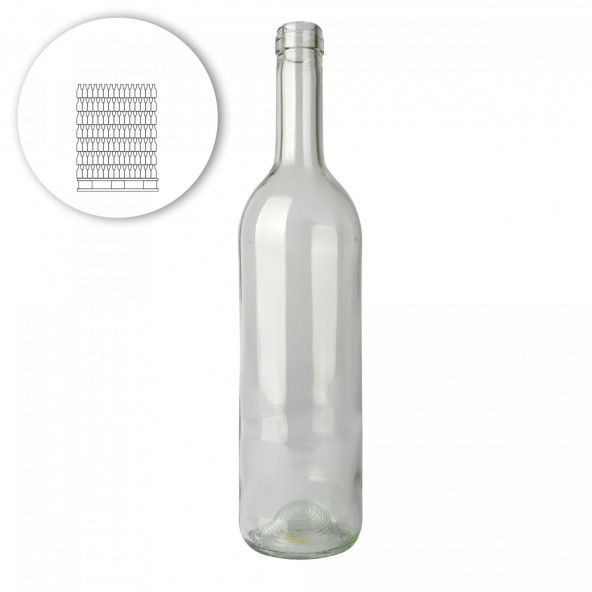 Weinflasche Bordeaux 75 cl, weiß - Palette 1631 St. von No Brand