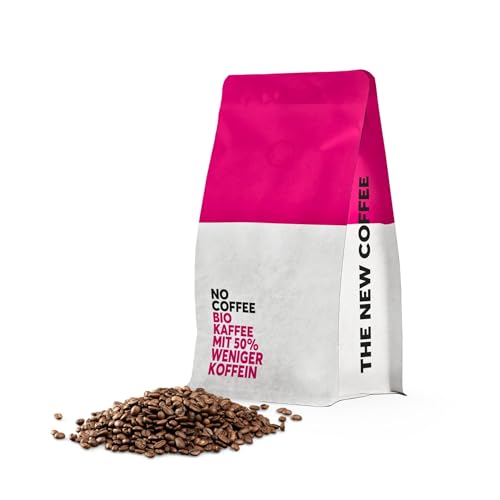 No Coffee® Premium Bio Kaffee 50% weniger Koffein (1kg) | Mit Wasser entkoffeinierte Kaffeebohnen | Decaf Coffee Beans | Entkoffeinierter Kaffee | Kaffeebohnen entkoffeiniert | Kaffee entkoffeiniert von NO COFFEE THE GOOD DECAF