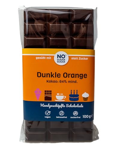 NO SUGAR SUGAR | Dunkle Orange Schokolade (100 g) vom Konditor, zuckerfrei von NoSugarSugar