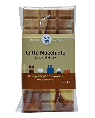 NO SUGAR SUGAR | Latte Macchiato Schokolade (100 g) vom Konditor, ohne Zuckerzusatz von NoSugarSugar